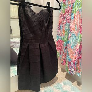 Express Black Strapless Mini Dress